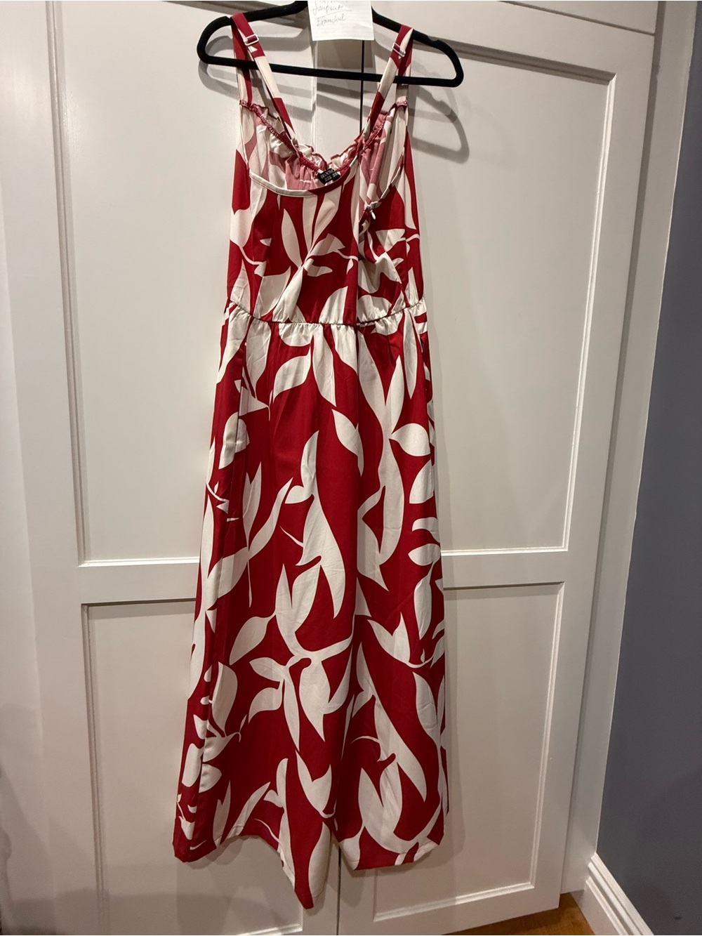 BLOOMCHIC Plus Floral Print Wide-Leg Jumpsuit - Red & Cream - Picture 3 of 12